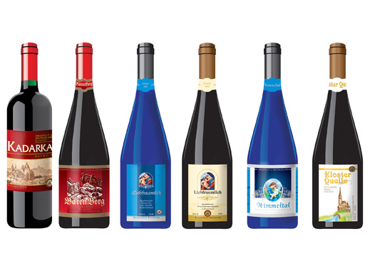 Серия этикеток гарманских вин.